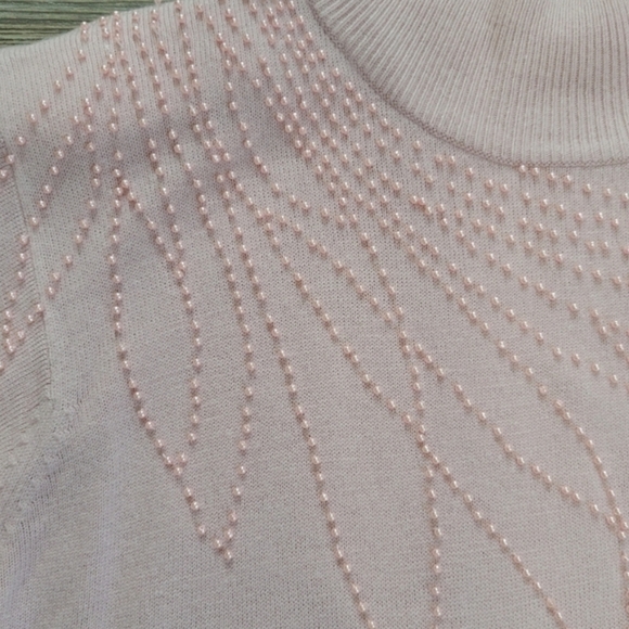 Dress Barn beaded sweater Women's Size Large pink - Picture 3 of 7